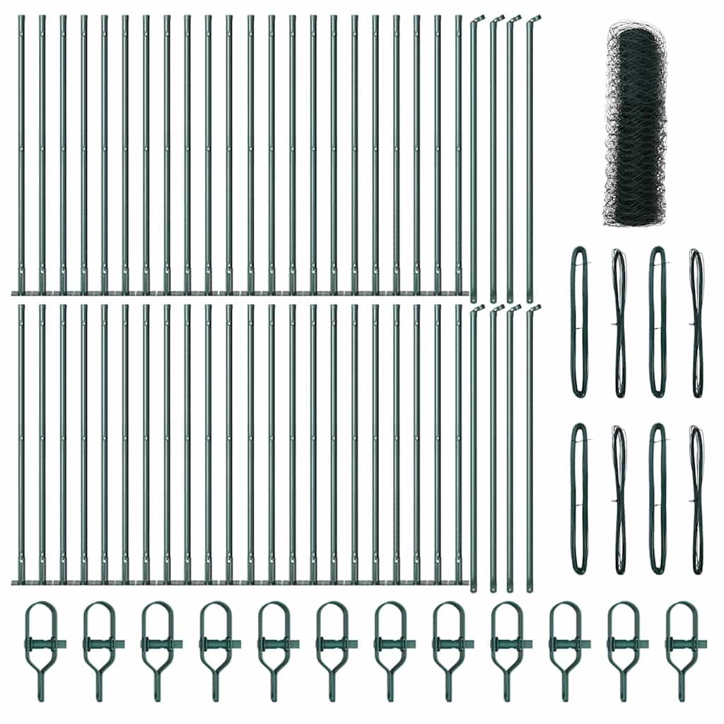 Palo della recinzione Verde 100 x 1 m (maglie da 50 mm)