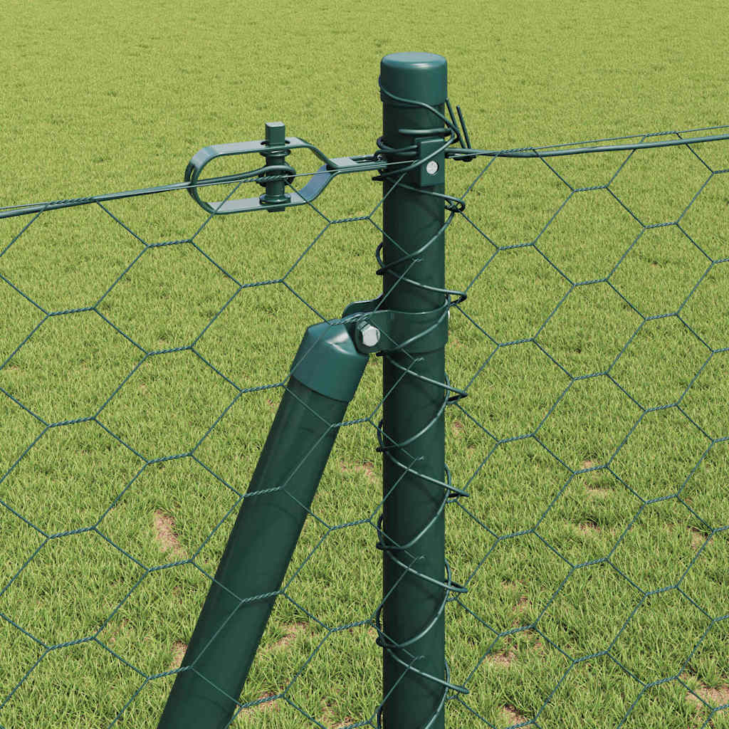 Palo della recinzione Acciaio e PVC Verde | homemem39