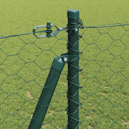 Palo della recinzione Acciaio e PVC Verde | homemem39