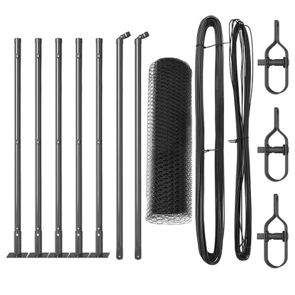 Recinzione con pali. Grigio 0.4 x 10 m Acciaio rivestito in PVC