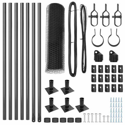 Recinzione con pali. Grigio 0.4 x 10 m Acciaio rivestito in PVC