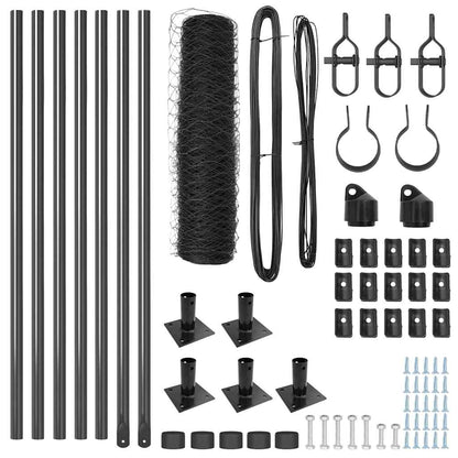 Recinzione con pali. Grigio 0.4 x 10 m Acciaio rivestito in PVC