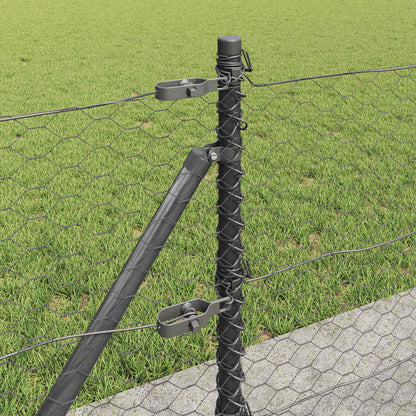 Palo della recinzione Grigio 10 x 0,6 m (rete 36 mm)