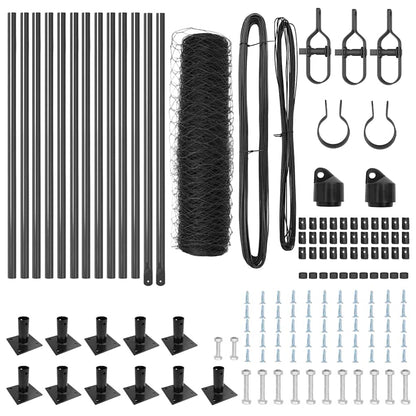 Recinzione con pali. Grigio 0.6 x 25 m Acciaio rivestito in PVC