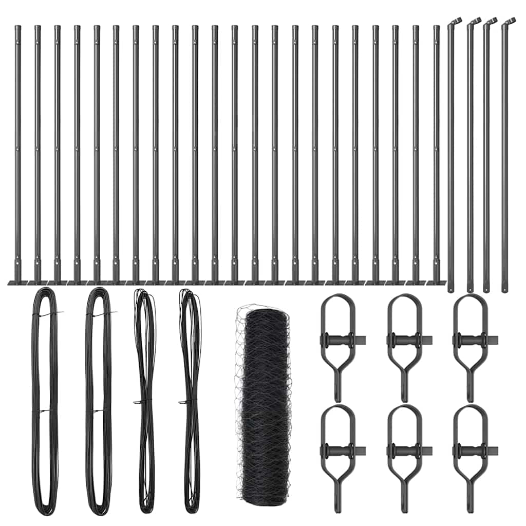 Palo della recinzione Grigio 50 x 0,8 m (maglia da 50 mm)