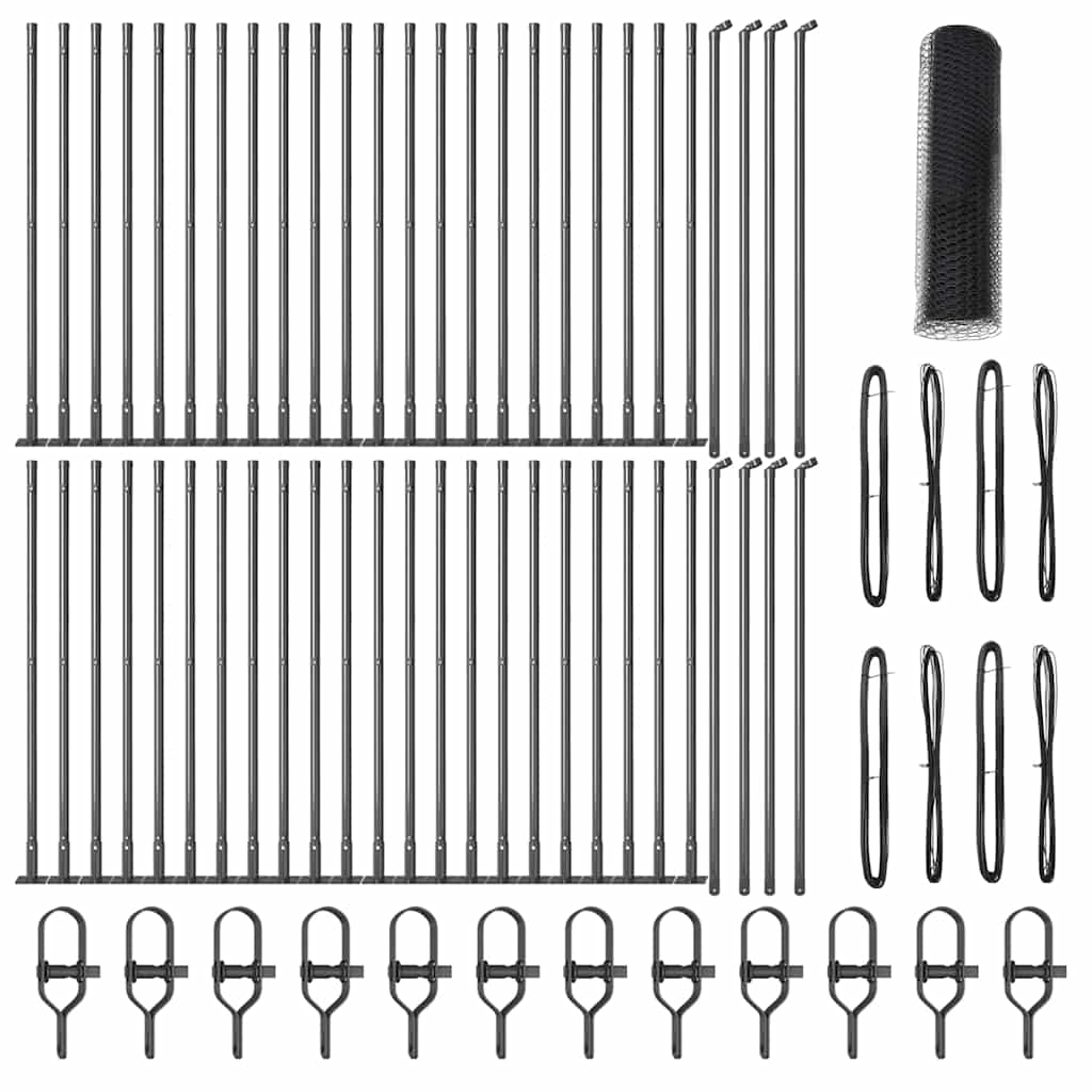 Recinzione con pali. Grigio 0.4 x 100 m