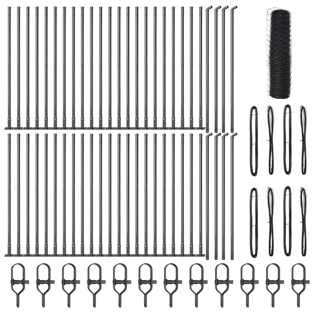 Palo della recinzione Grigio 100 x 0,6 m (rete 36 mm)