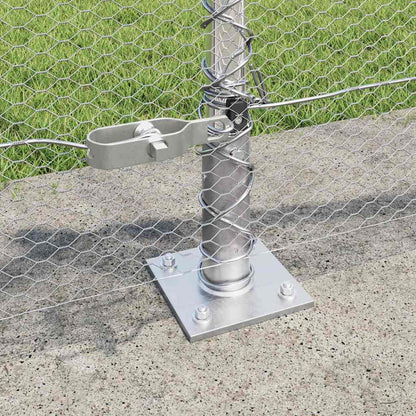 Recinzione con pali. Argento 0.5 x 10 m