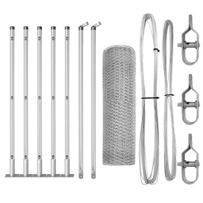 Recinzione con pali. Argento 0.5 x 10 m