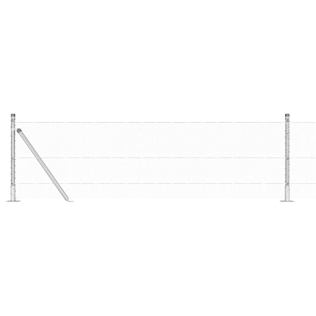 Recinzione con pali. Argento 0.6 x 10 m