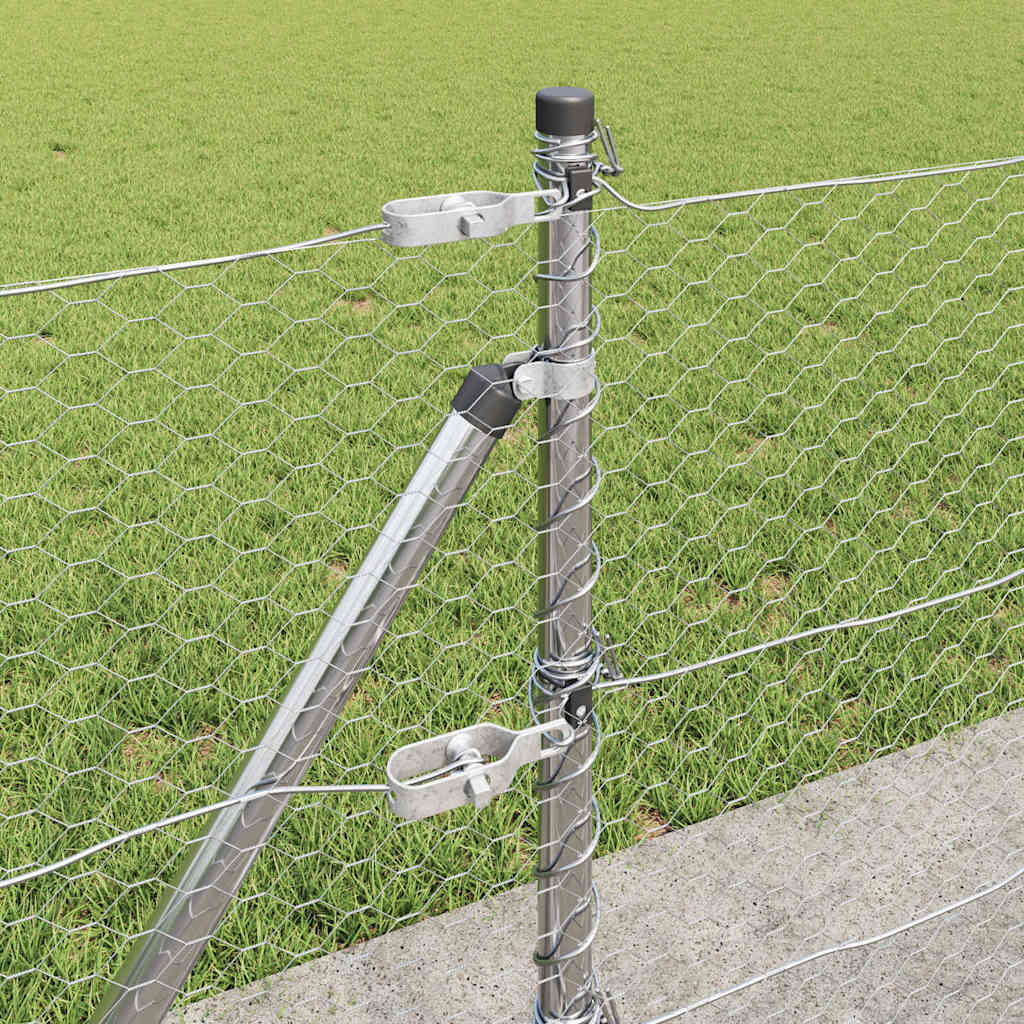 Recinzione con pali. Argento 0.6 x 10 m