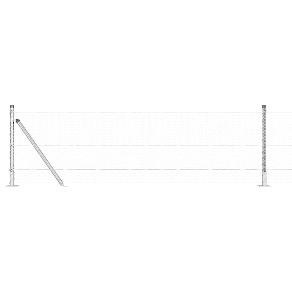 Recinzione con pali. Argento 0.6 x 10 m