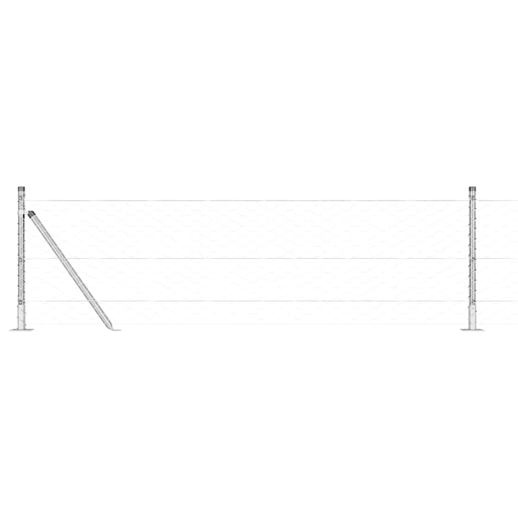 Palo della recinzione Argento 25 x 0,5 m (rete 50 mm) Acciaio