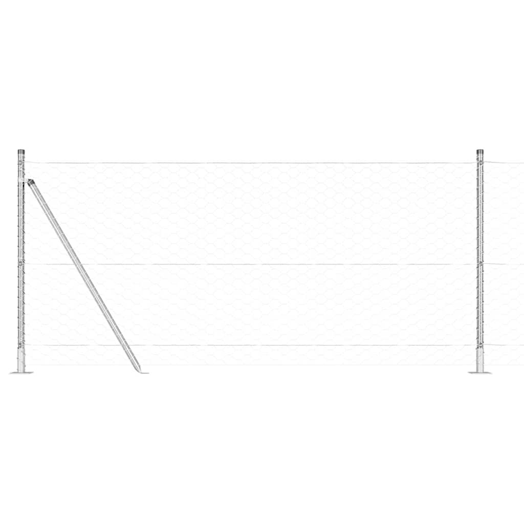 Palo della recinzione Argento 25 x 0,8 m (maglia 50 mm) Acciaio