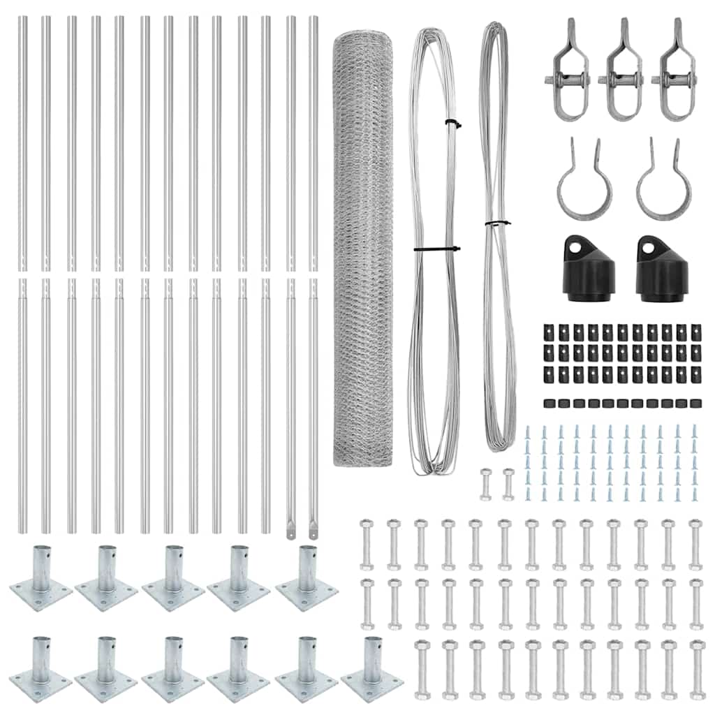 Palo della recinzione Argento 25 x 1 m (rete da 13 mm) Acciaio