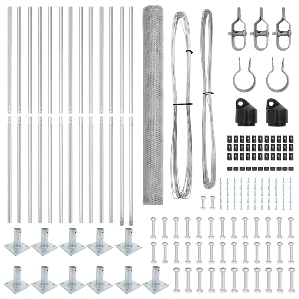 Palo della recinzione Argento 25 x 1,5 m (rete da 25 mm)