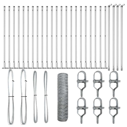 Palo della recinzione Argento 50 x 0,4 m (rete 36 mm) Acciaio