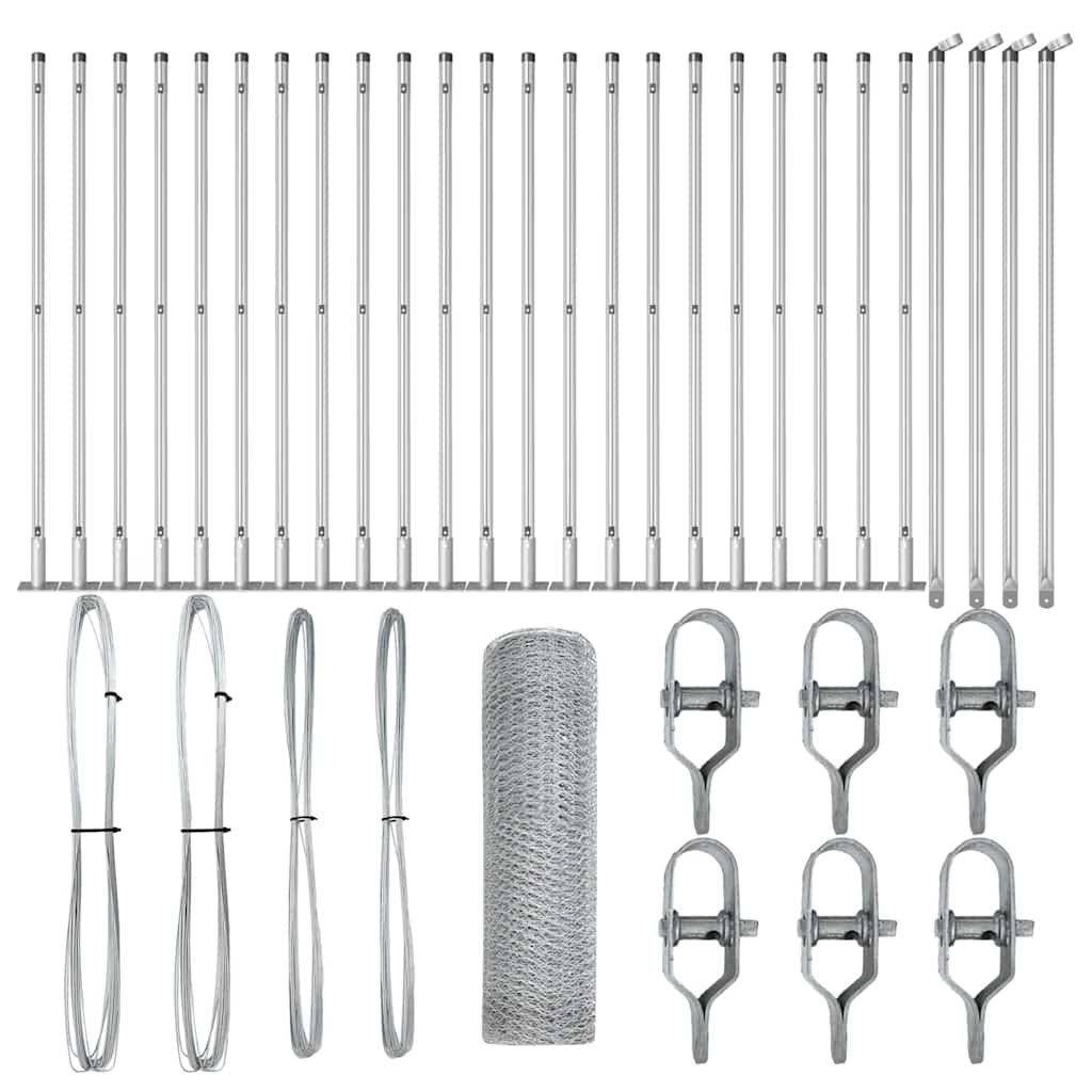 Palo della recinzione Argento 50 x 0,6 m (rete da 13 mm)