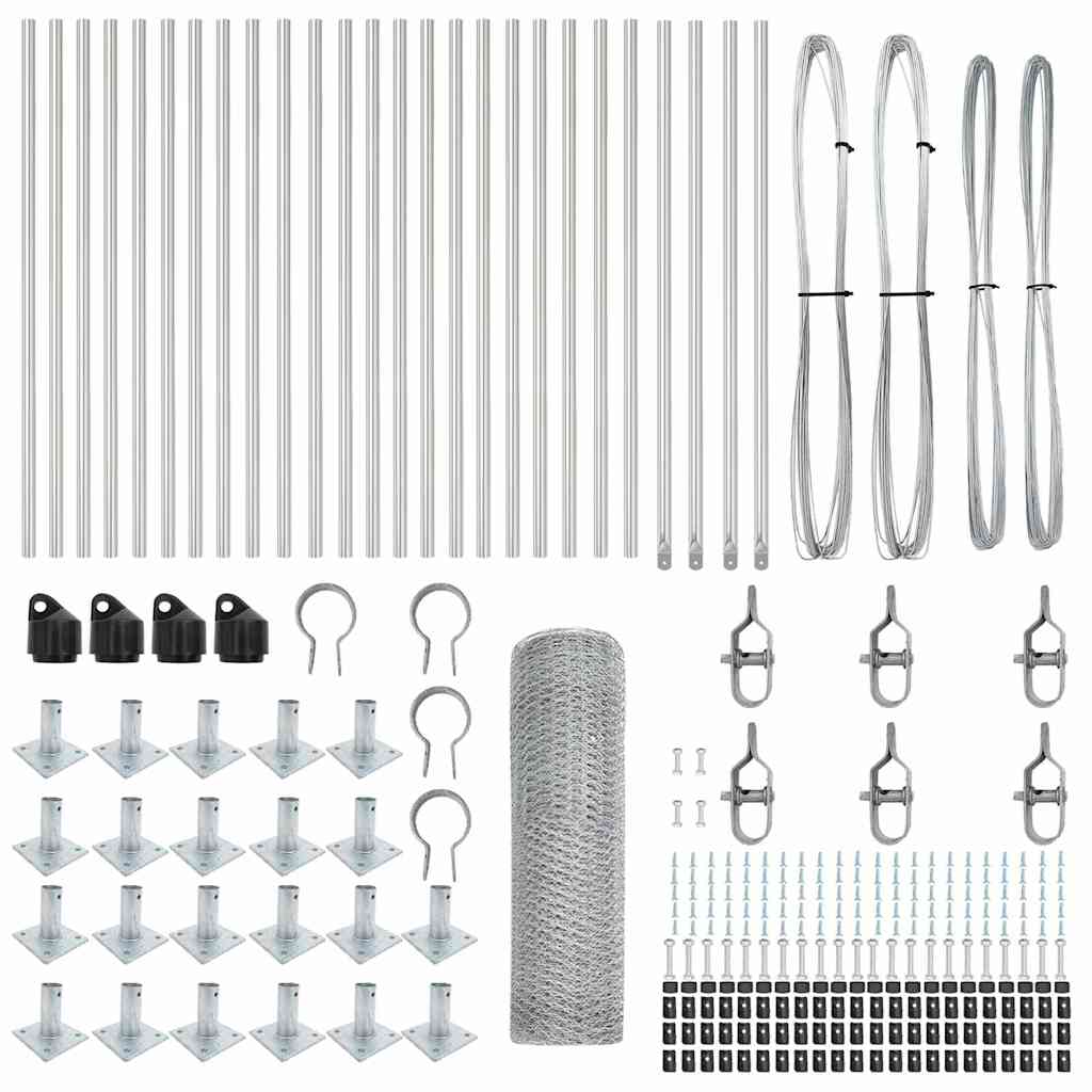 Palo della recinzione Argento 50 x 0,6 m (rete da 13 mm)