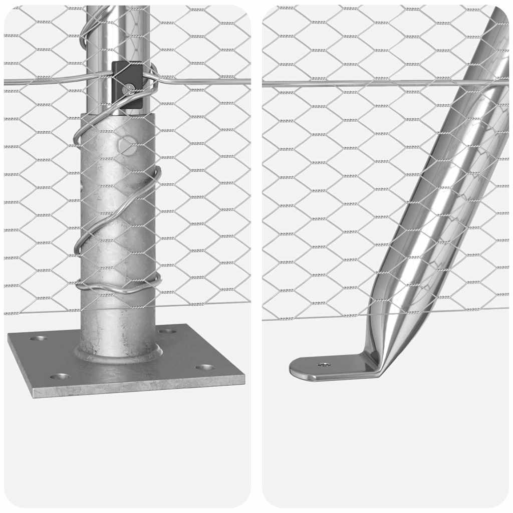 Palo della recinzione Argento 50 x 0,8 m (maglia da 13 mm)