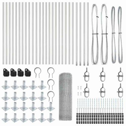 Palo della recinzione Argento 50 x 0,8 m (maglia da 13 mm)