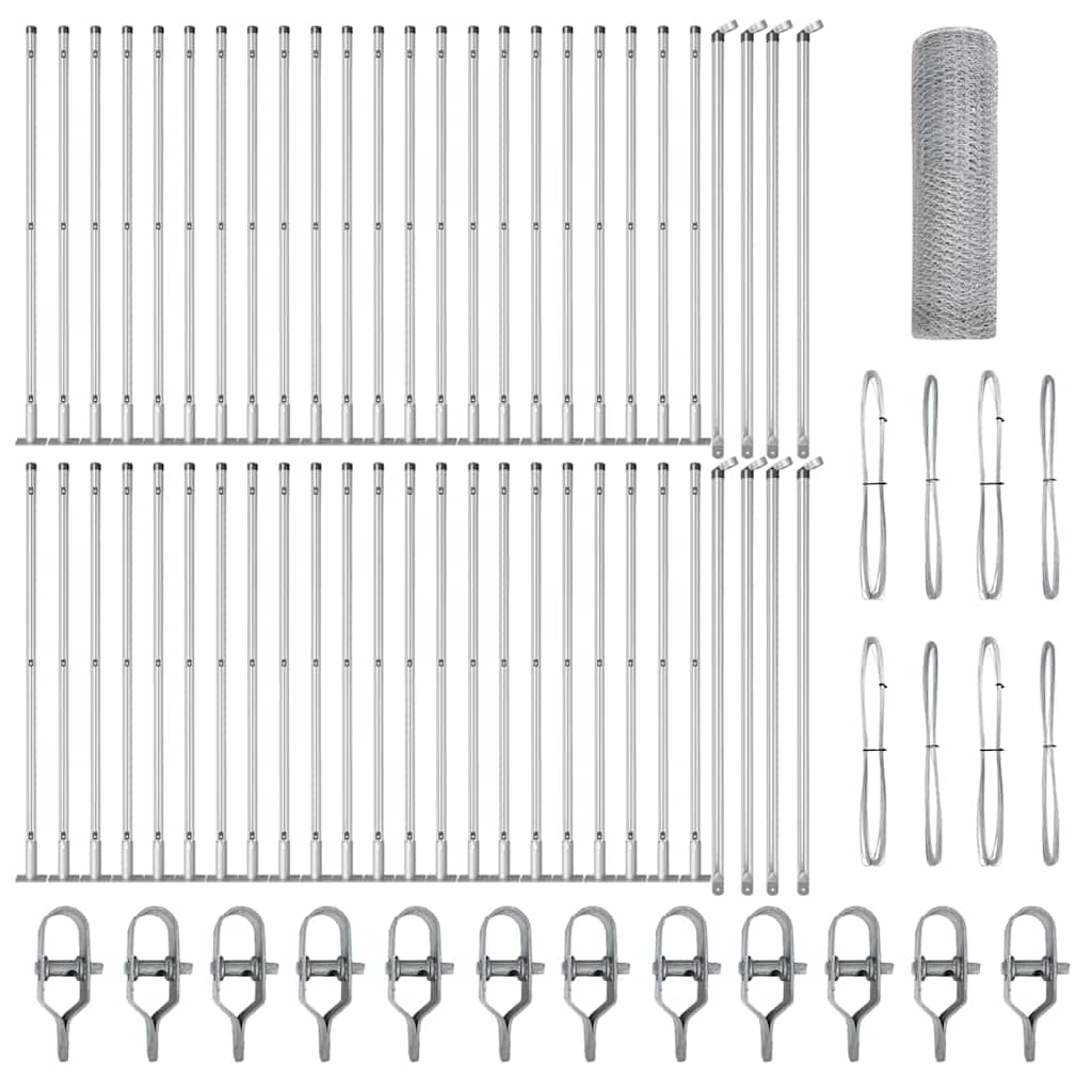 Palo della recinzione Argento 100 x 0,4 m (maglia di 13 mm)