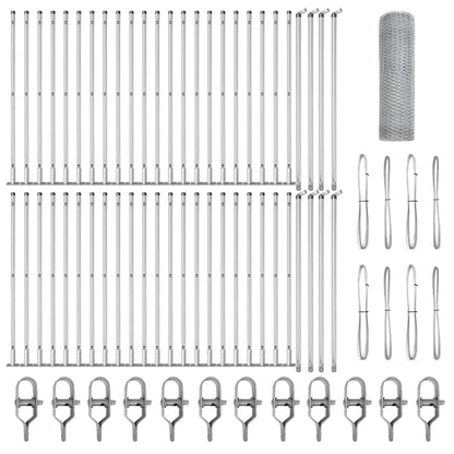 Palo della recinzione Argento 100 x 0,4 m (rete da 25 mm)