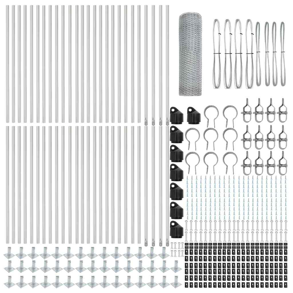 Palo della recinzione Argento 100 x 0,4 m (rete da 25 mm)