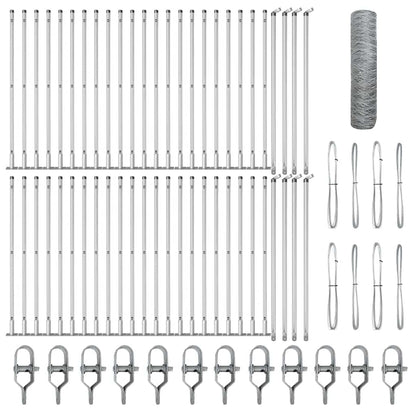 Palo della recinzione Argento 100 x 0,5 m (maglia 36 mm)