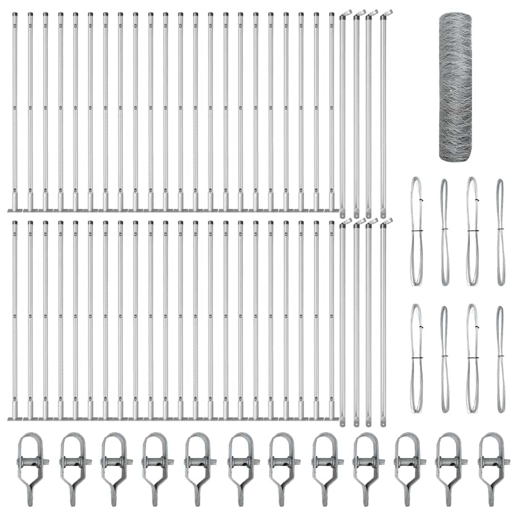 Palo della recinzione Argento 100 x 0,8 m (maglia da 50 mm)