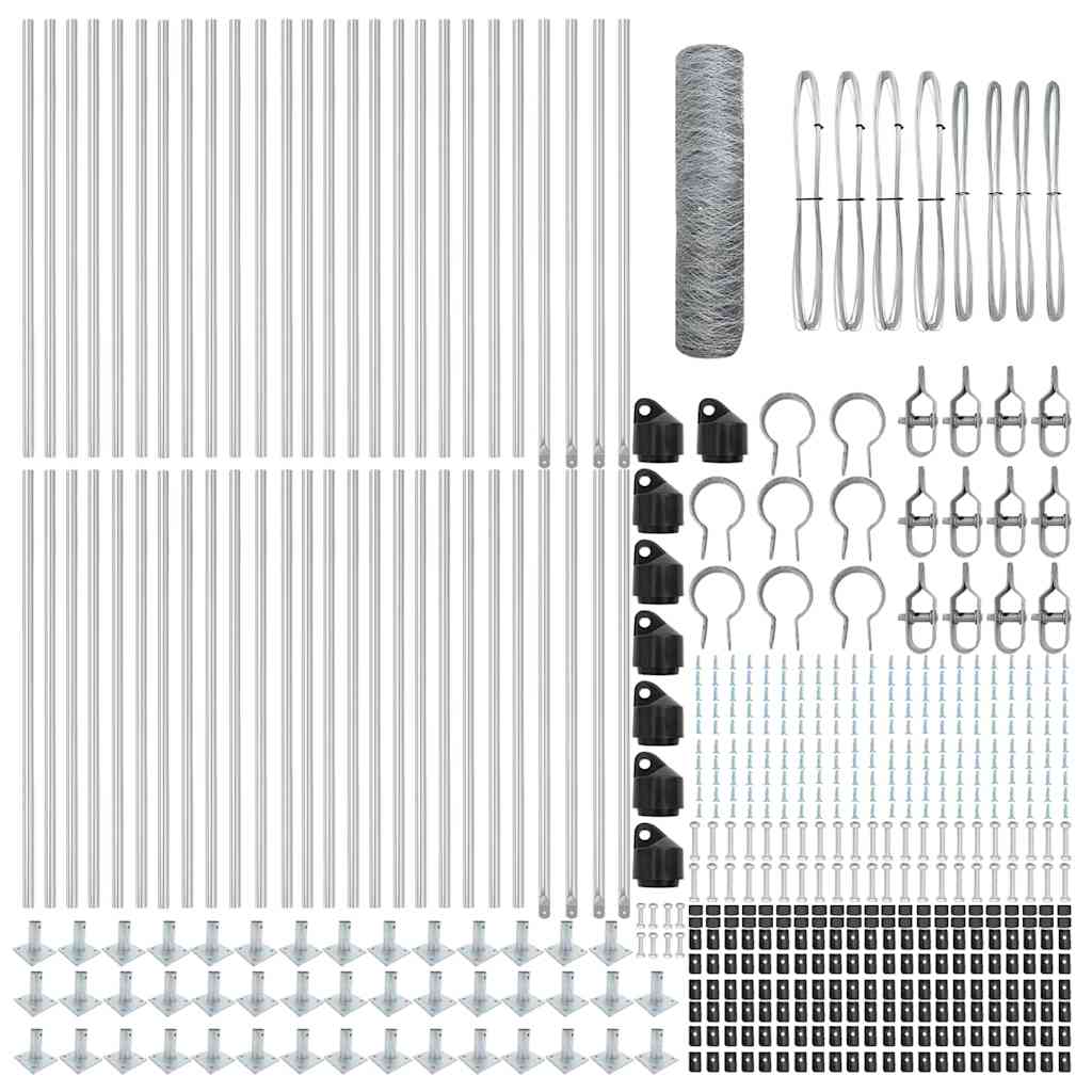 Palo della recinzione Argento 100 x 0,8 m (maglia da 50 mm)