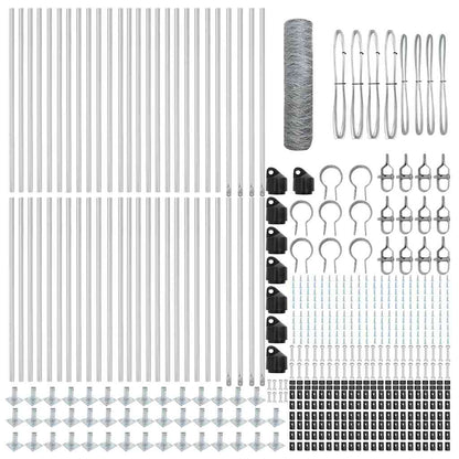 Palo della recinzione Argento 100 x 0,8 m (maglia da 50 mm)