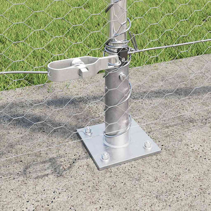 Recinzione con pali. Argento 1 x 100 m Acciaio rivestito in PVC