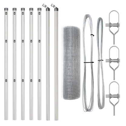 Recinzione con pali. Argento 0.4 x 10 m Acciaio