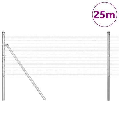 Recinzione con pali. Argento 0.4 x 25 m Acciaio