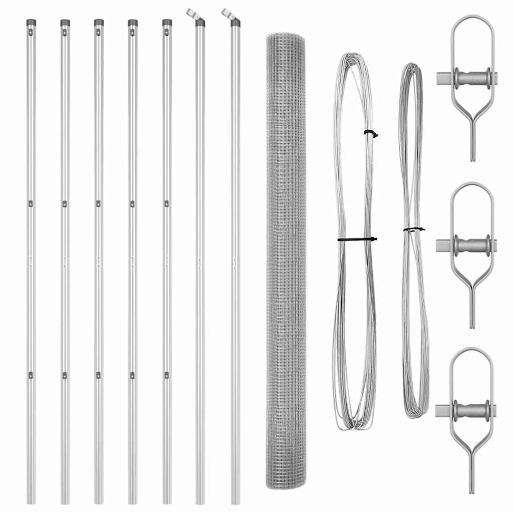 Palo della recinzione Argento 25 x 1,5 m (19 x 19 mm rete)