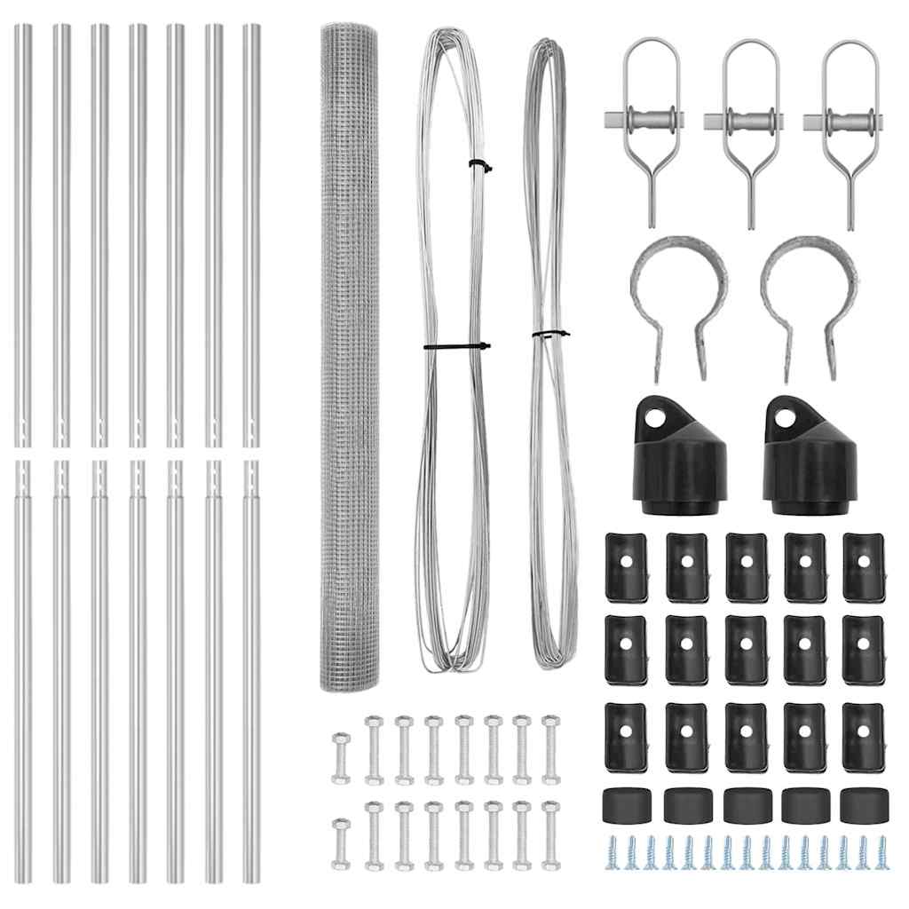 Palo della recinzione Argento 25 x 1,5 m (19 x 19 mm rete)