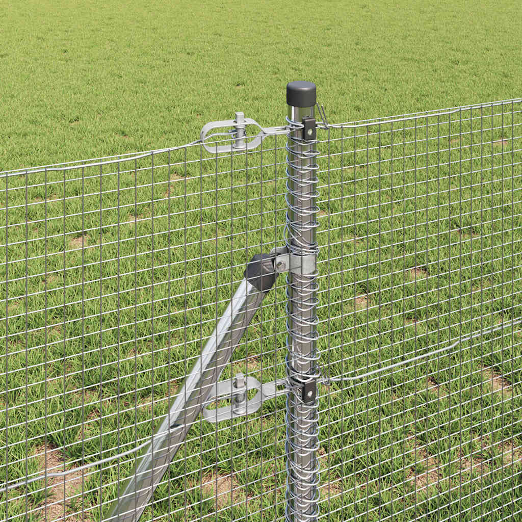 Recinzione con pali. Argento 0.4 x 50 m Acciaio