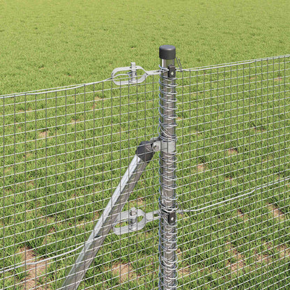 Recinzione con pali. Argento 0.4 x 50 m Acciaio