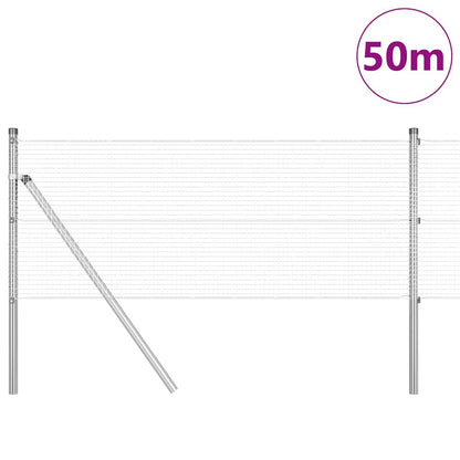 Recinzione con pali. Argento 0.4 x 50 m Acciaio