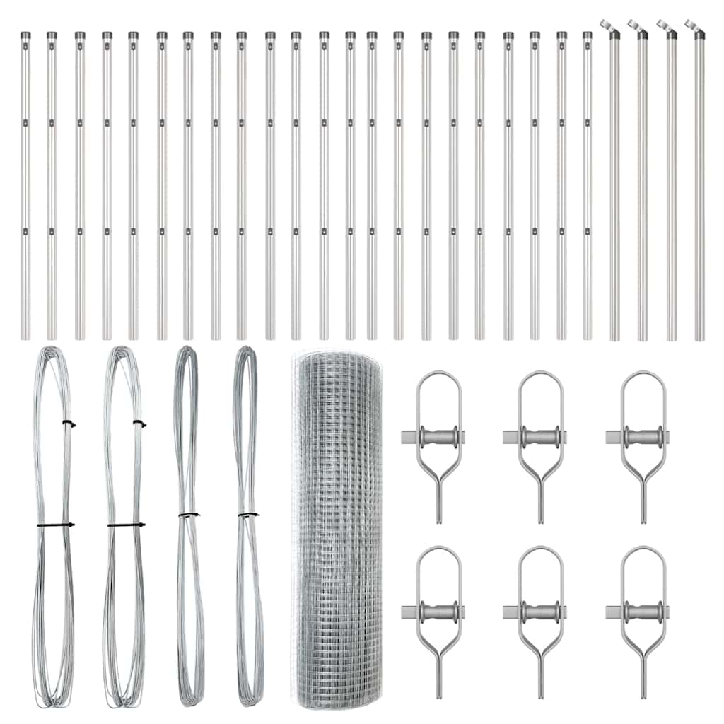 Recinzione con pali. Argento 0.5 x 50 m Acciaio