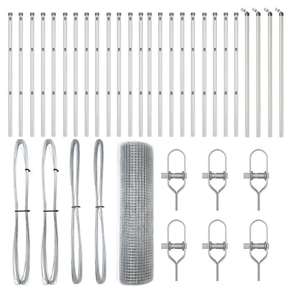 Recinzione con pali. Argento 0.5 x 50 m Acciaio