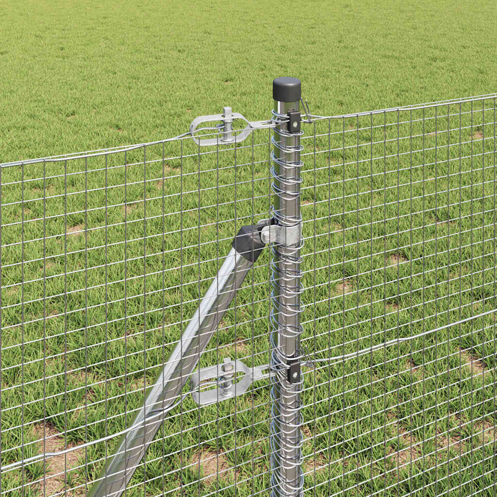 Recinzione con pali. Argento 0.4 x 100 m Acciaio