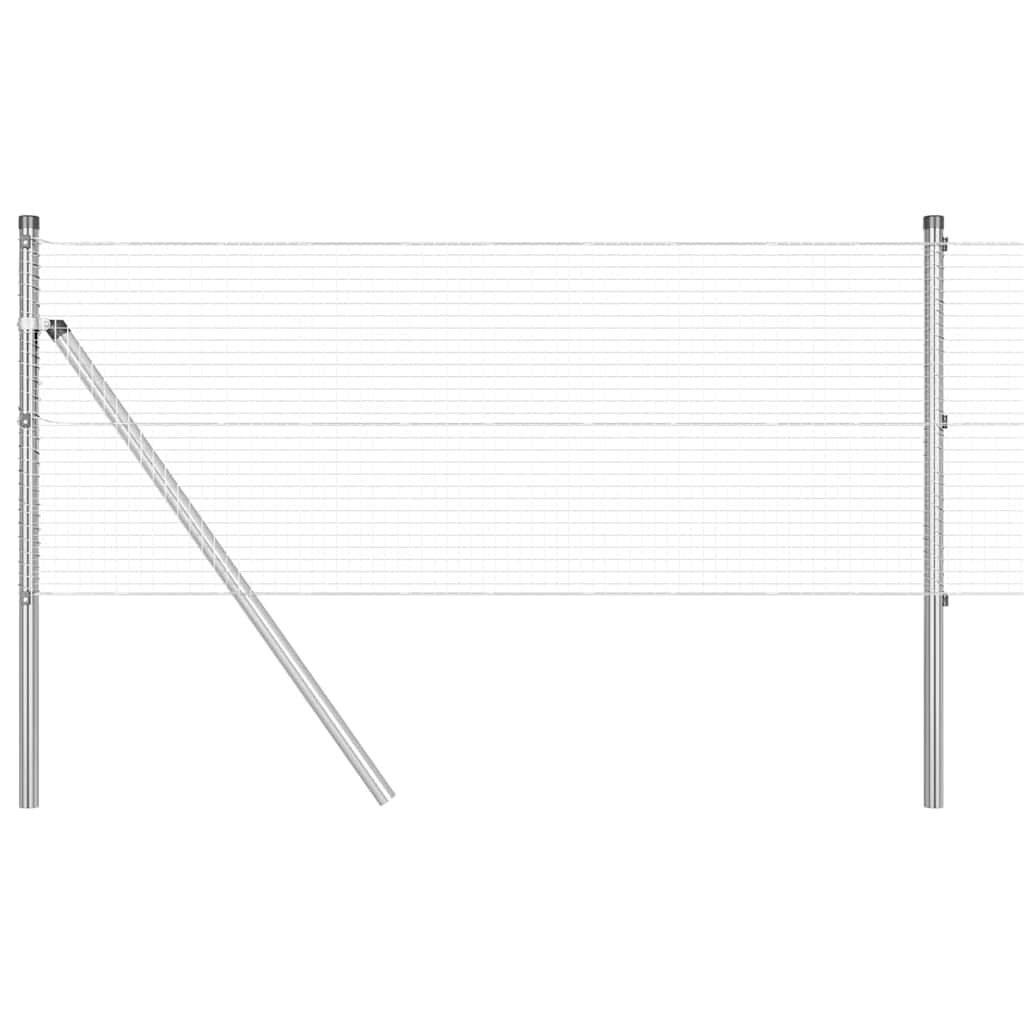 Recinzione con pali. Argento 0.4 x 100 m Acciaio