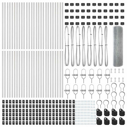 Recinzione con pali. Argento 0.4 x 100 m Acciaio