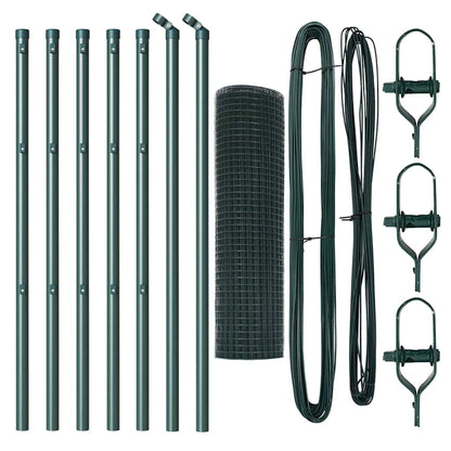 Recinzione con pali. Verde 0.5 x 10 m Acciaio
