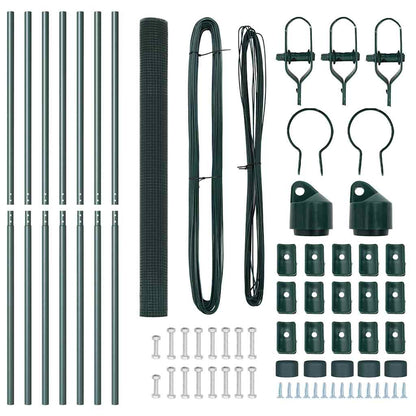 Recinzione con pali. Verde 1.5 x 10 m Acciaio