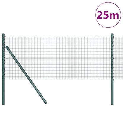 Recinzione con pali. Verde 0.5 x 25 m Acciaio