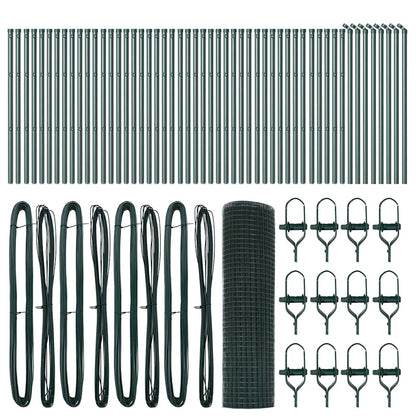 Recinzione con pali. Verde 0.6 x 100 m Acciaio