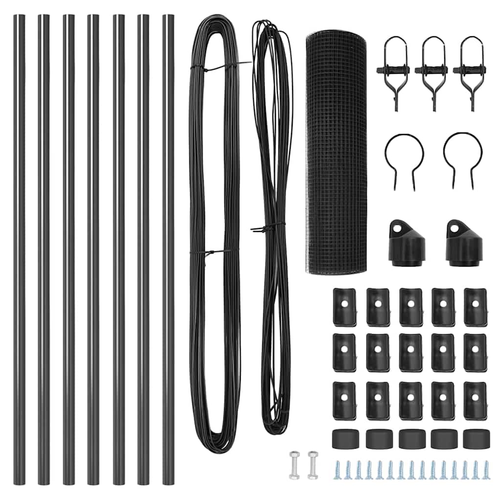 Palo della recinzione Grigio 10 x 0,6 m (rete da 19 x 19 mm)